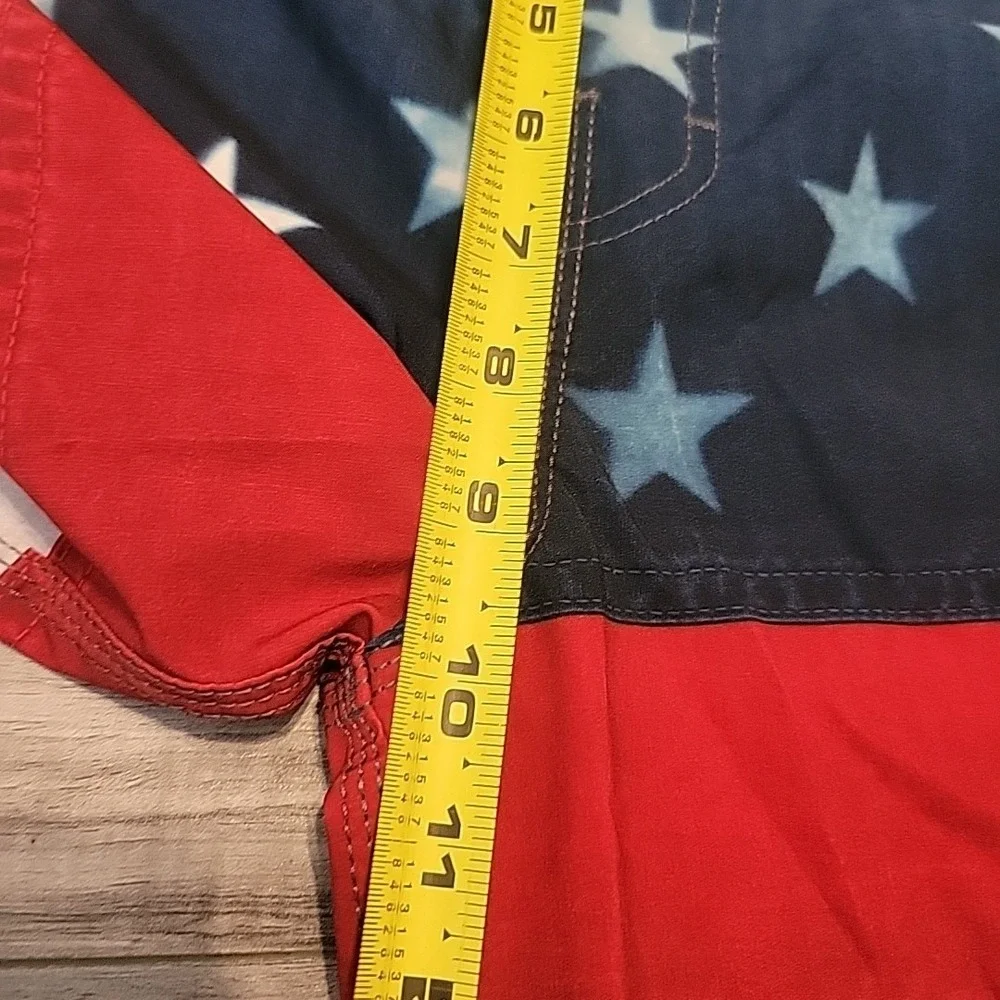 Vans Swim Trunks Youth 27 Red‎ White Blue Stars American Flag Patriotic Unlined